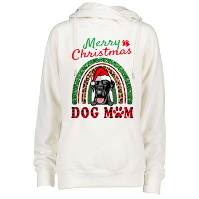 Labrador Retriever Christmas Santa Dog Mom Boho Rainbow Xmas Gift Womens Funnel Neck Pullover Hood