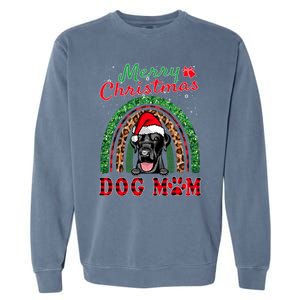 Labrador Retriever Christmas Santa Dog Mom Boho Rainbow Xmas Gift Garment-Dyed Sweatshirt