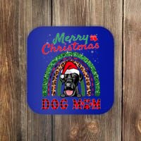 Labrador Retriever Christmas Santa Dog Mom Boho Rainbow Xmas Gift Coaster