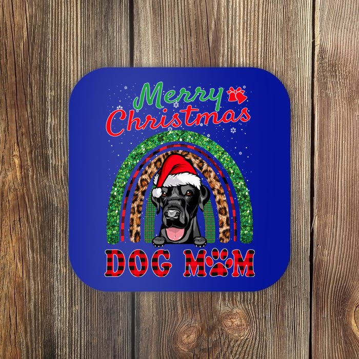 Labrador Retriever Christmas Santa Dog Mom Boho Rainbow Xmas Gift Coaster