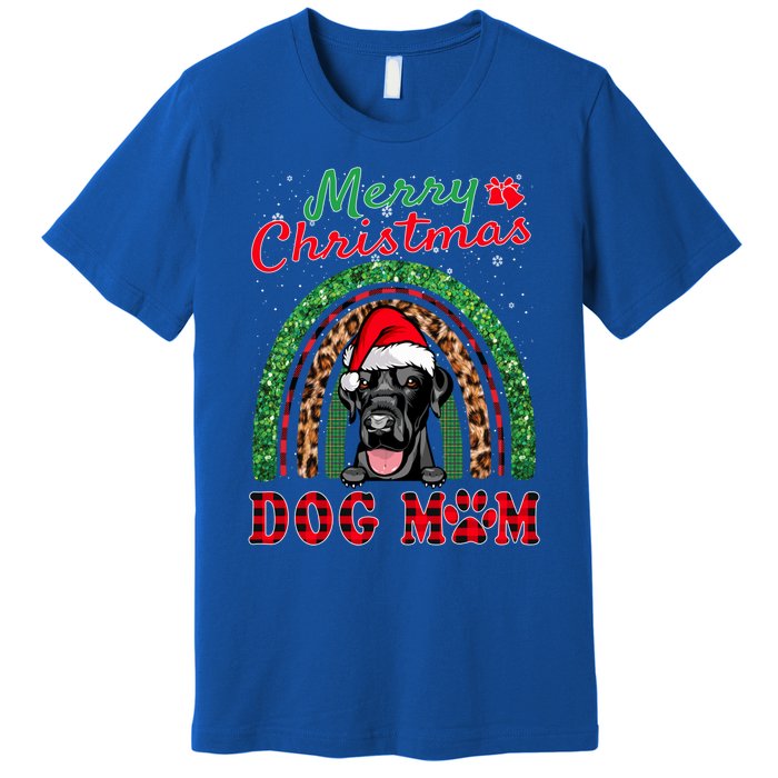 Labrador Retriever Christmas Santa Dog Mom Boho Rainbow Xmas Gift Premium T-Shirt