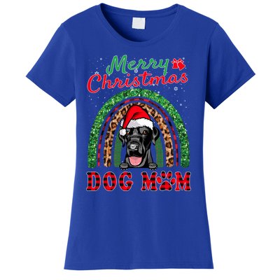 Labrador Retriever Christmas Santa Dog Mom Boho Rainbow Xmas Gift Women's T-Shirt