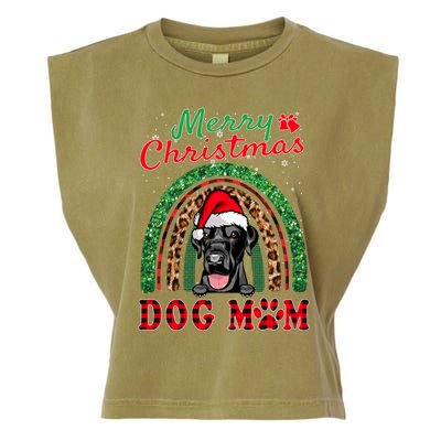 Labrador Retriever Christmas Santa Dog Mom Boho Rainbow Xmas Gift Garment-Dyed Women's Muscle Tee