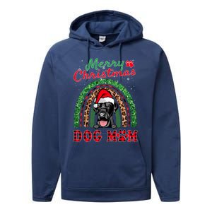 Labrador Retriever Christmas Santa Dog Mom Boho Rainbow Xmas Gift Performance Fleece Hoodie