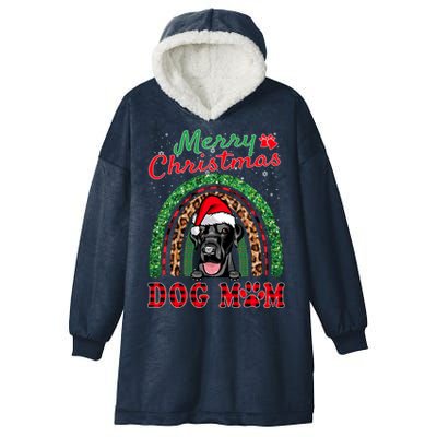 Labrador Retriever Christmas Santa Dog Mom Boho Rainbow Xmas Gift Hooded Wearable Blanket