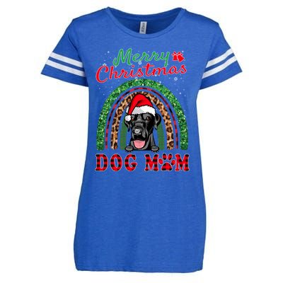 Labrador Retriever Christmas Santa Dog Mom Boho Rainbow Xmas Gift Enza Ladies Jersey Football T-Shirt