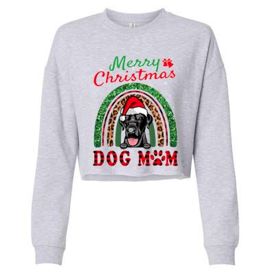 Labrador Retriever Christmas Santa Dog Mom Boho Rainbow Xmas Gift Cropped Pullover Crew