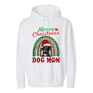 Labrador Retriever Christmas Santa Dog Mom Boho Rainbow Xmas Gift Garment-Dyed Fleece Hoodie