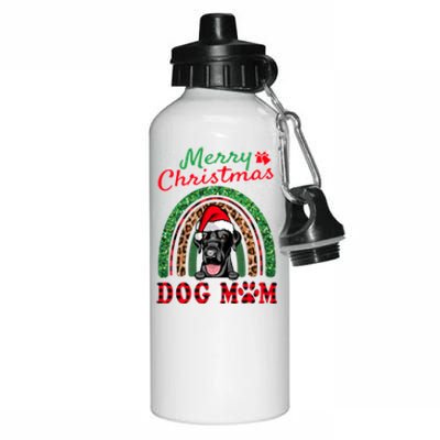 Labrador Retriever Christmas Santa Dog Mom Boho Rainbow Xmas Gift Aluminum Water Bottle