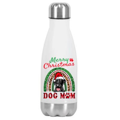 Labrador Retriever Christmas Santa Dog Mom Boho Rainbow Xmas Gift Stainless Steel Insulated Water Bottle