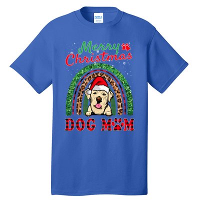 Labrador Retriever Christmas Santa Hat Dog Mom Rainbow Xmas Gift Tall T-Shirt