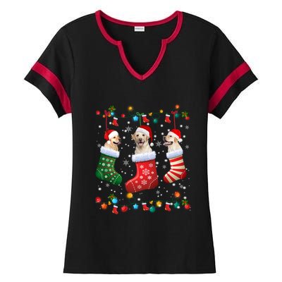 Labrador Retriever Christmas Socks Funny Xmas Dog Lover Cool Gift Ladies Halftime Notch Neck Tee