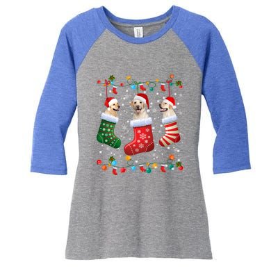 Labrador Retriever Christmas Socks Funny Xmas Dog Lover Cool Gift Women's Tri-Blend 3/4-Sleeve Raglan Shirt