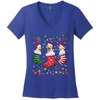 Labrador Retriever Christmas Socks Funny Xmas Dog Lover Cool Gift Women's V-Neck T-Shirt