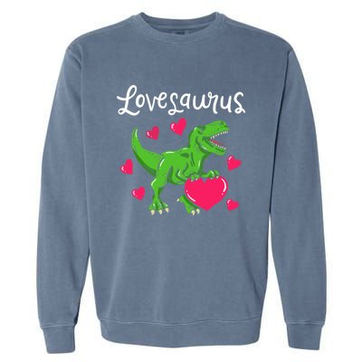 Lovesaurus Rex Cute Valentine's Day Dinosaur Tfunny Giftrex Costume Gift Garment-Dyed Sweatshirt