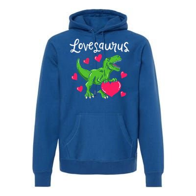 Lovesaurus Rex Cute Valentine's Day Dinosaur Tfunny Giftrex Costume Gift Premium Hoodie