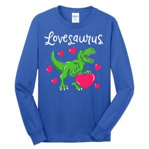 Lovesaurus Rex Cute Valentine's Day Dinosaur Tfunny Giftrex Costume Gift Tall Long Sleeve T-Shirt