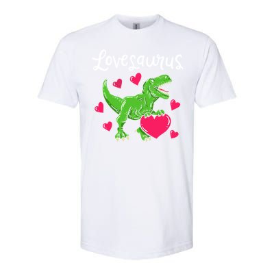 Lovesaurus Rex Cute Valentine's Day Dinosaur Tfunny Giftrex Costume Gift Softstyle CVC T-Shirt