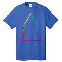 Lgbtq Rainbow Christmas Tree Minimalism Xmas Gay Lesbian Gift Tall T-Shirt