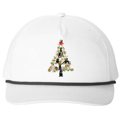 Labrador Retriever Christmas Tree Xmas Gift Cute Gift Snapback Five-Panel Rope Hat