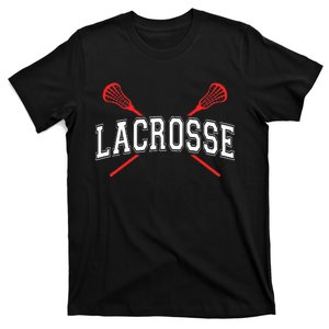 Lacrosse Red Crossed Sticks T-Shirt