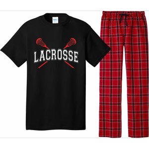 Lacrosse Red Crossed Sticks Pajama Set