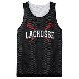 Lacrosse Red Crossed Sticks Mesh Reversible Basketball Jersey Tank