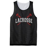 Lacrosse Red Crossed Sticks Mesh Reversible Basketball Jersey Tank