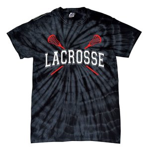 Lacrosse Red Crossed Sticks Tie-Dye T-Shirt