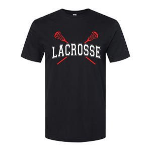 Lacrosse Red Crossed Sticks Softstyle CVC T-Shirt