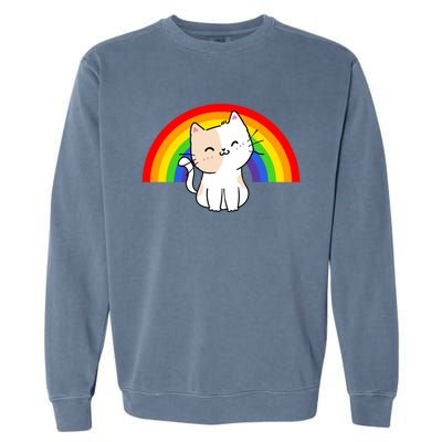 Lgbt Rainbow Cat Lgbt Pride Meaningful Gift Garment-Dyed Sweatshirt