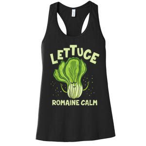 Lettuce Romaine Calm Mindfulness Vegan Yoga Lover Yogi Joke Women's Racerback Tank