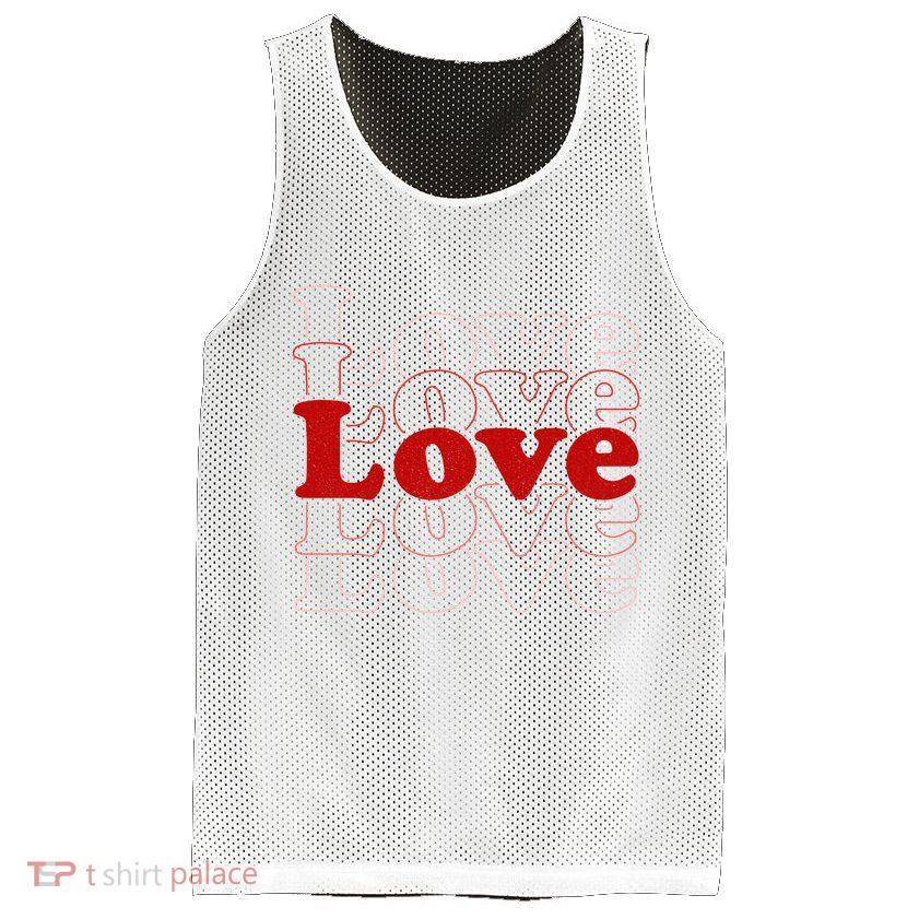 Love Retro Cute Gift Mesh Reversible Basketball Jersey Tank