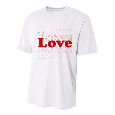 Love Retro Cute Gift Youth Performance Sprint T-Shirt