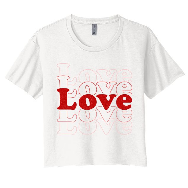 Love Retro Cute Gift Crop Top