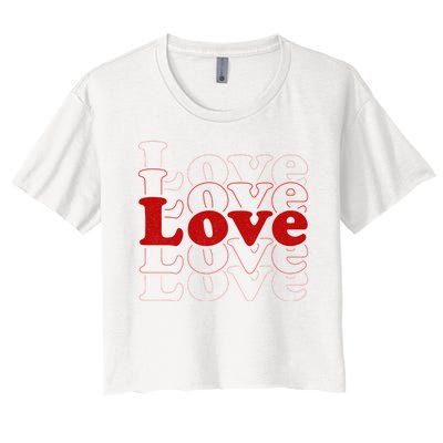 Love Retro Cute Gift Women's Crop Top Tee