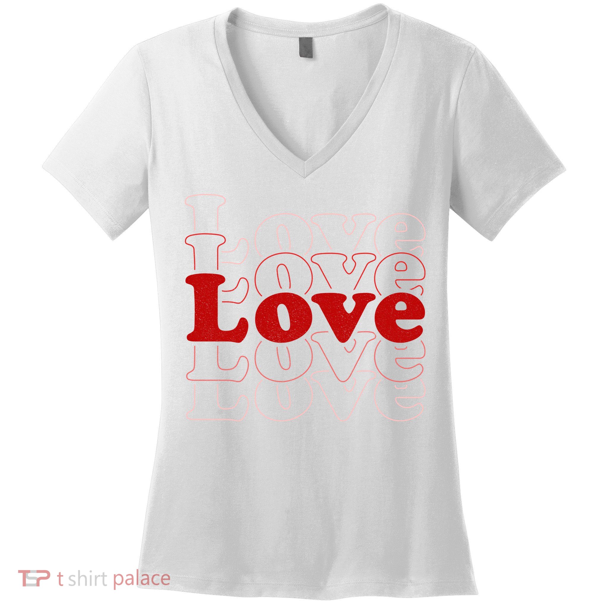 Love Retro Cute Gift Women's V-Neck T-Shirt