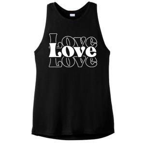 Love Retro Cute Gift Ladies PosiCharge Tri-Blend Wicking Tank