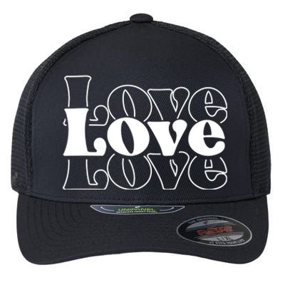 Love Retro Cute Gift Flexfit Unipanel Trucker Cap