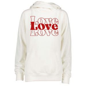 Love Retro Cute Gift Womens Funnel Neck Pullover Hood