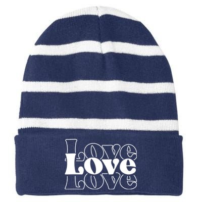 Love Retro Cute Gift Striped Beanie with Solid Band