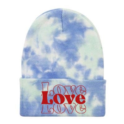 Love Retro Cute Gift Tie Dye 12in Knit Beanie