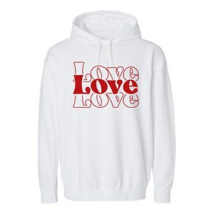 Love Retro Cute Gift Garment-Dyed Fleece Hoodie