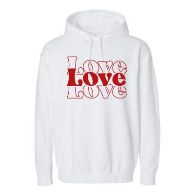 Love Retro Cute Gift Garment-Dyed Fleece Hoodie