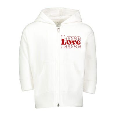 Love Retro Cute Gift Toddler Zip Fleece Hoodie