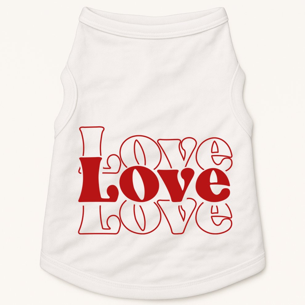 Love Retro Cute Gift Doggie Tank