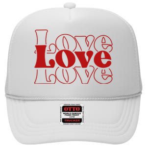 Love Retro Cute Gift High Crown Mesh Back Trucker Hat