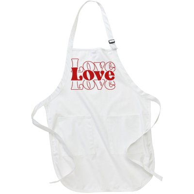 Love Retro Cute Gift Full-Length Apron With Pockets