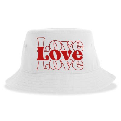 Love Retro Cute Gift Sustainable Bucket Hat