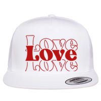 Love Retro Cute Gift Flat Bill Trucker Hat